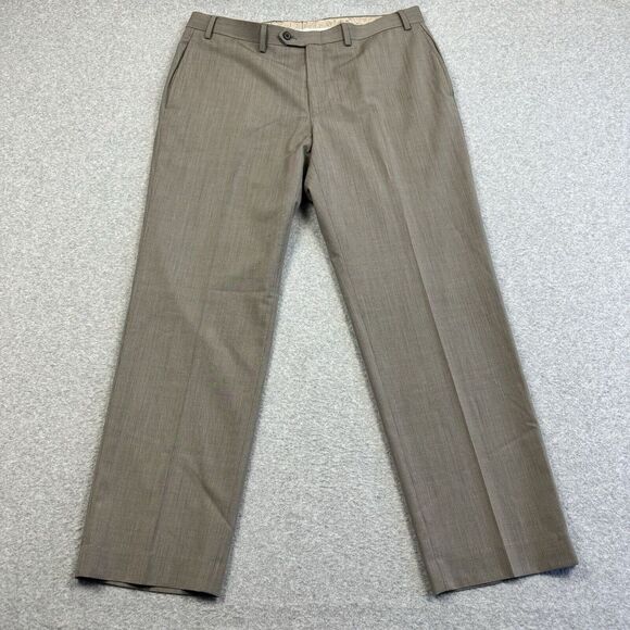 Lauren Ralph Lauren Total Comfort Wool Pants Mens 36x30‎ Trouser Gray Check - Picture 1 of 7